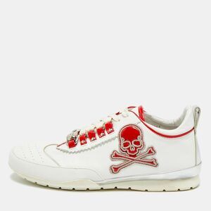 Philipp Plein Size 42 White Leather Lace Up Sneakers